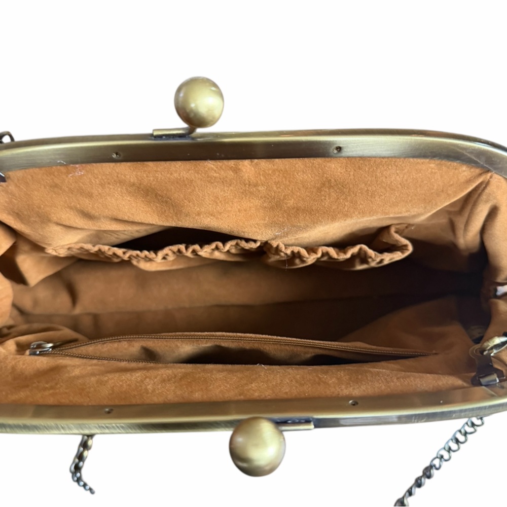 Patricia Nash•Mia Fresco Bouquet Leather Frame Satchel Purse Handbag Clutch - Picture 5 of 7